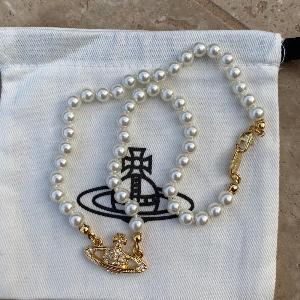 Vivienne Westwood Gold Pearl Necklace